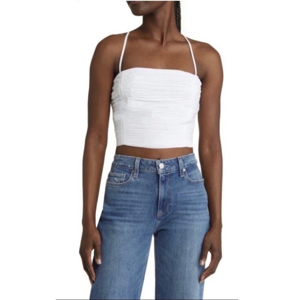 Madewell Wendy pleated crop Ruched Camisole Top